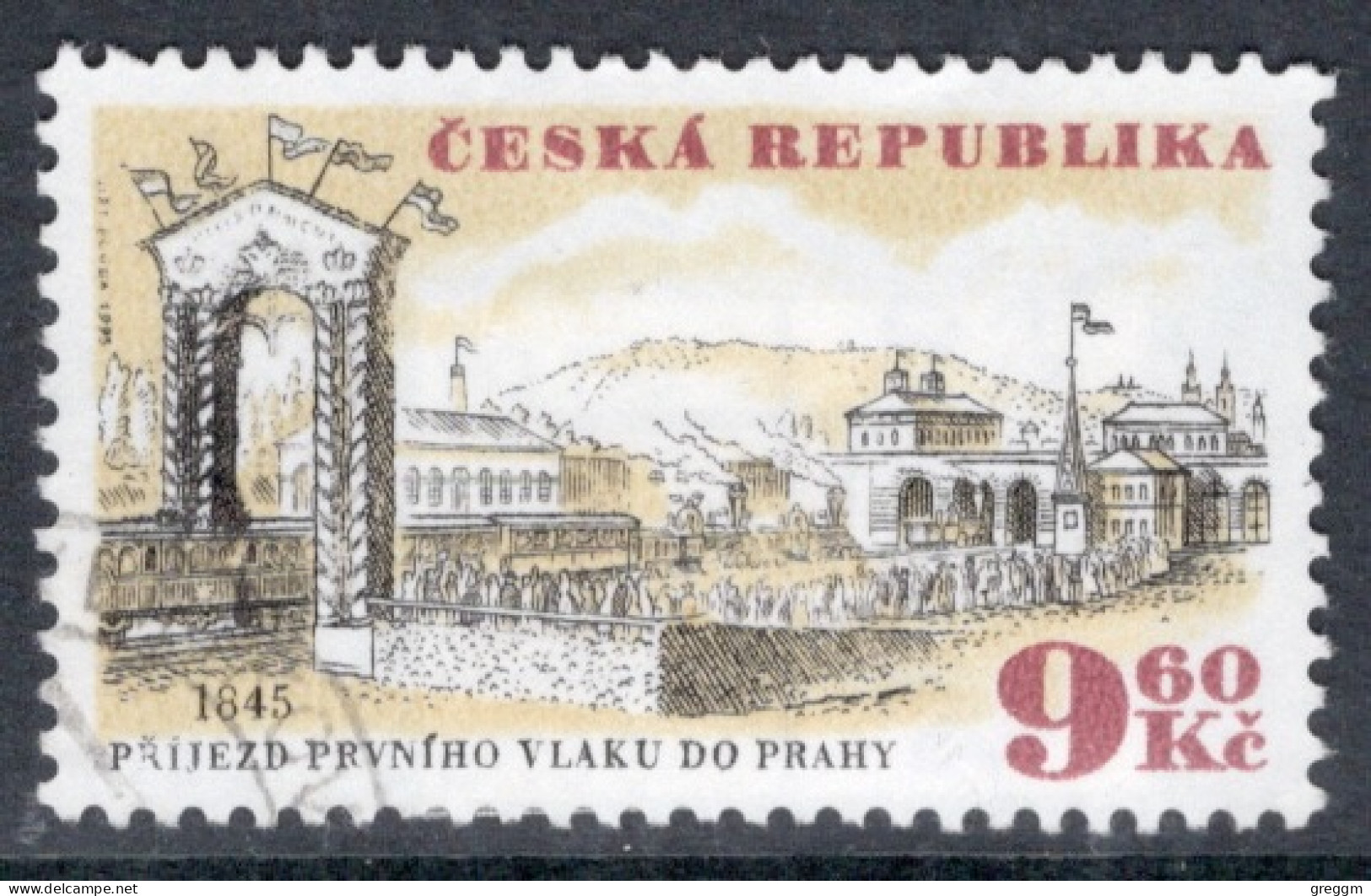 Czech Republic 1995 Single Stamp For The 150th Anniversary Of The Railway Connection Olomouc-Prague In Fine Used - Gebraucht