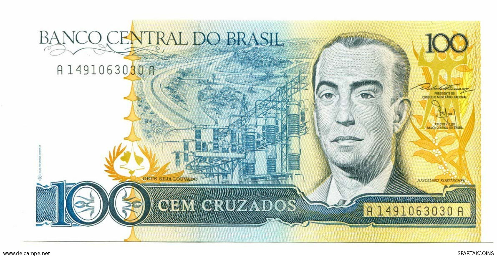 BRASIL 100 CRUZADOS 1987 UNC Paper Money Banknote #P10854.4 - [11] Local Banknote Issues