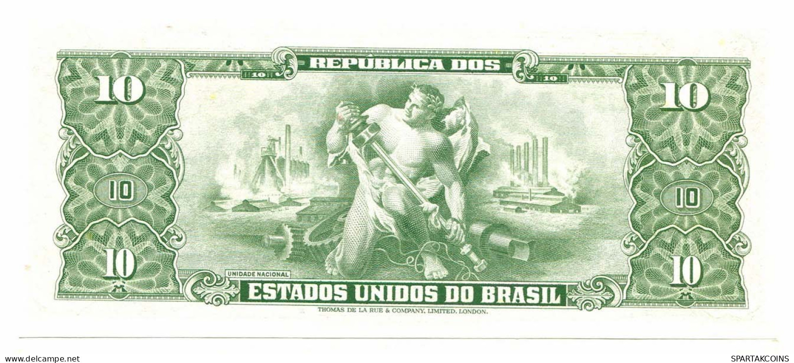 BRASIL 1 CENTAVO ON 10 CRUZEIROS 1963 SERIE3072A UNC Paper Money #P10834.4 - [11] Local Banknote Issues