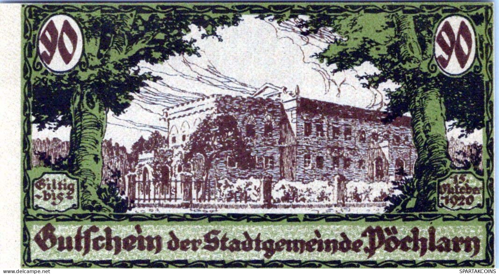 90 HELLER 1920 Stadt PoCHLARN Niedrigeren Österreich UNC Österreich Notgeld #PH477 - [11] Local Banknote Issues