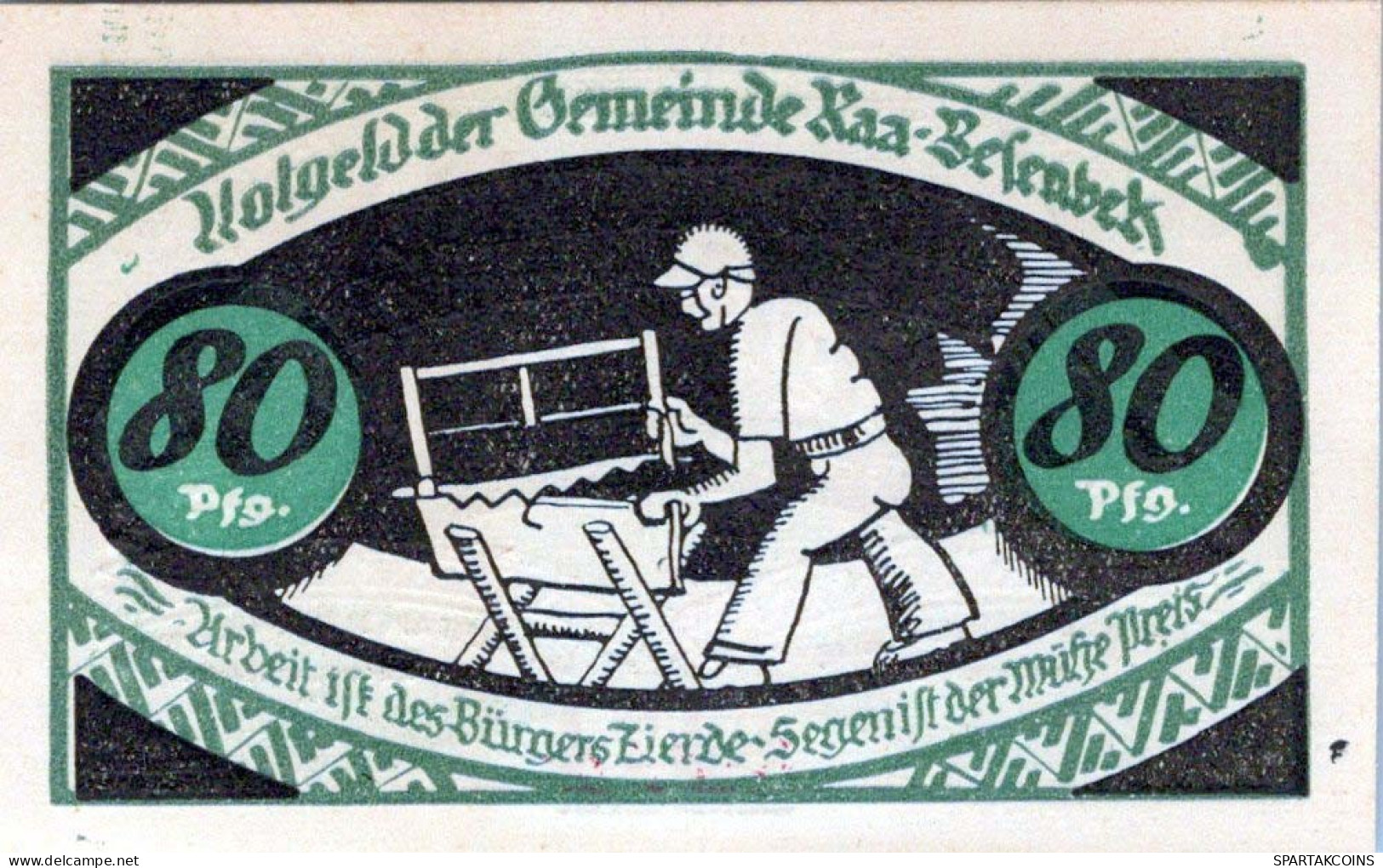 80 PFENNIG 1921 Stadt Kurzenmoor DEUTSCHLAND Notgeld Papiergeld Banknote #PF460 - [11] Local Banknote Issues