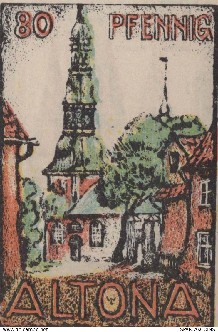 80 PFENNIG 1921 Stadt ALTONA Schleswig-Holstein UNC DEUTSCHLAND Notgeld #PA060 - [11] Emissioni Locali