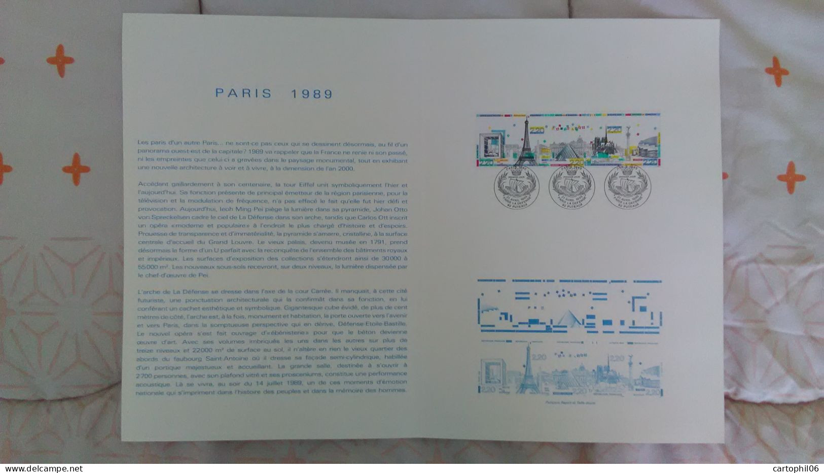 - Document PREMIER JOUR Bande PARIS 21.4.1989 - - Documents De La Poste