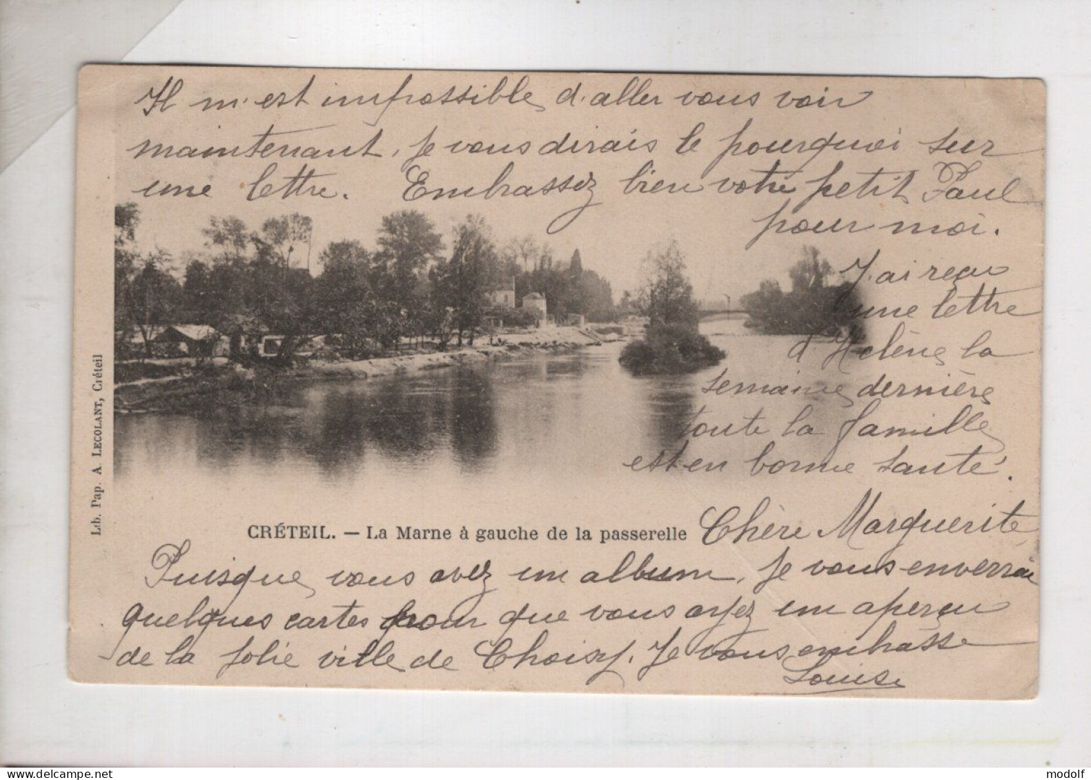 CPA - 94 - Créteil - La Marne à Gauche De La Passerelle - Précurseur - Circulée En 1904 - Creteil