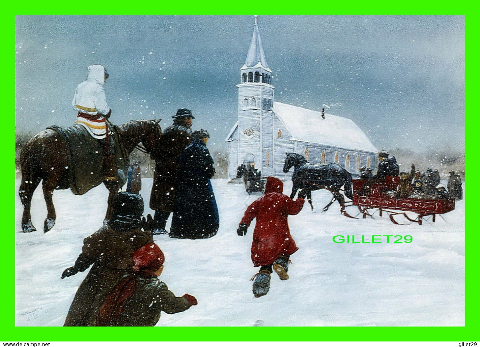 BATOCHE, SASKATCHEWAN - CHRISTMAS MASS, ST ANTOINE DE PADOUE CHURCH, 1896 - BY ARMAND PAQUETTE - - Sonstige & Ohne Zuordnung