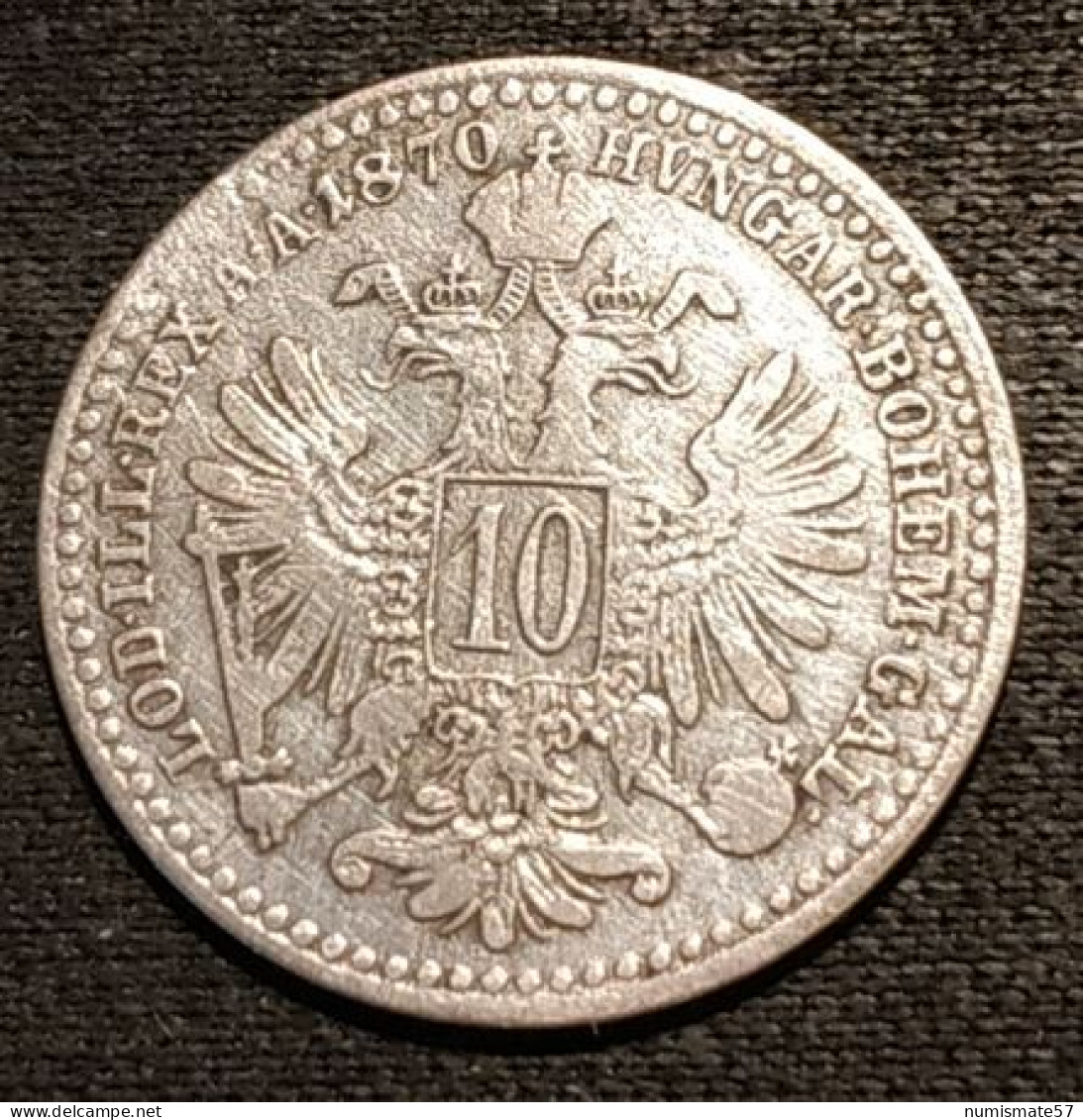 AUTRICHE - AUSTRIA - 10 KREUZER 1870 - Argent - Silver - Franz Joseph I - KM 2206 - Austria