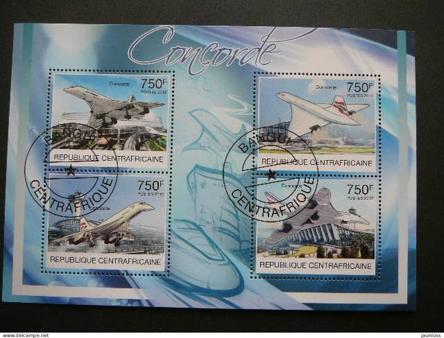 Concorde Planes. Flugzeuge. Avions  # Central African Republic # 2012 Used S/s #146 Transport - Concorde