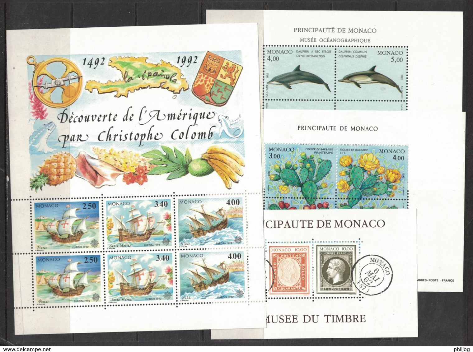 Monaco - Année 1992 Complète - Neuve SANS Charnière - 44 Timbres Du 1810 à 1853 + Préo, 1 BF,  2 Carnets - MNH Year 1992 - Annate Complete