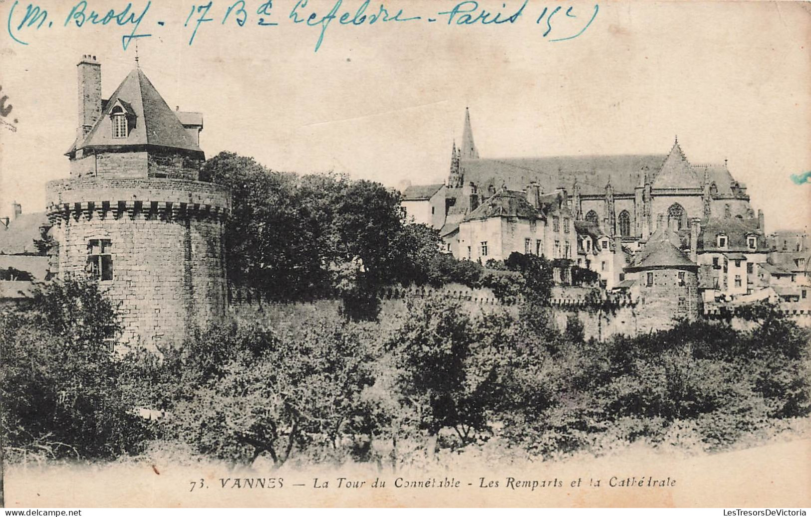 FRANCE - Vannes - Vue Sur La Tour Du Connétable - Les Remparts Et La Cathédrale - Vue Générale - Carte Postale Ancienne - Vannes