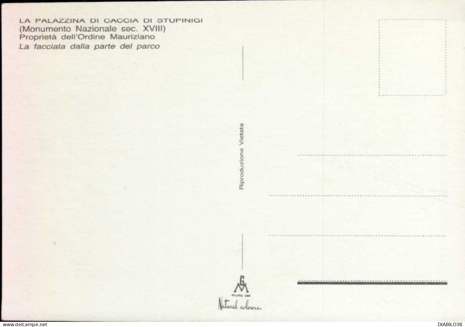 LA PALAZZINA DI CACCIA DI STUPINGI _ 2 CARTES  ( ITALIE ) LA FACCIATA DALLA PARTE DEL PARCO .  APPARTAMENTO NUOVO . - Other Monuments & Buildings