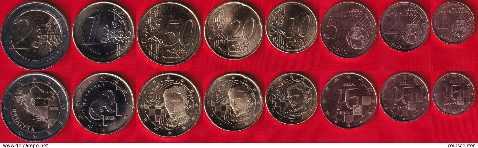 Croatia Euro Full Set (8 Coins): 1 Cent - 2 Euro 2023 UNC - Croatia