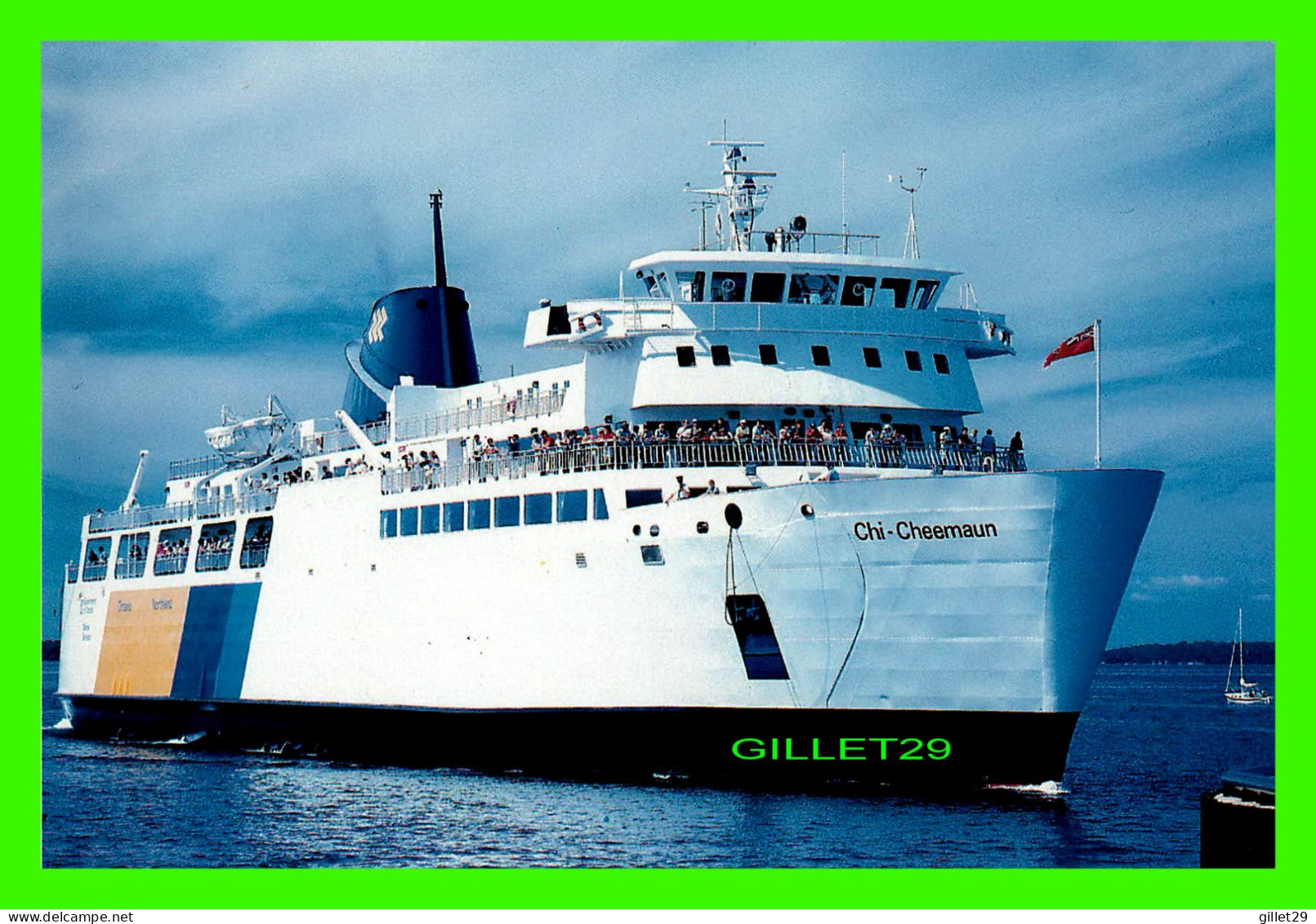 BATEAU, SHIP  " M. S. CHI-CHEEMAUN " PASSENGER & CAR FERRY - DEXTER - PUB. BY THOMAS J. WALSH - - Traghetti