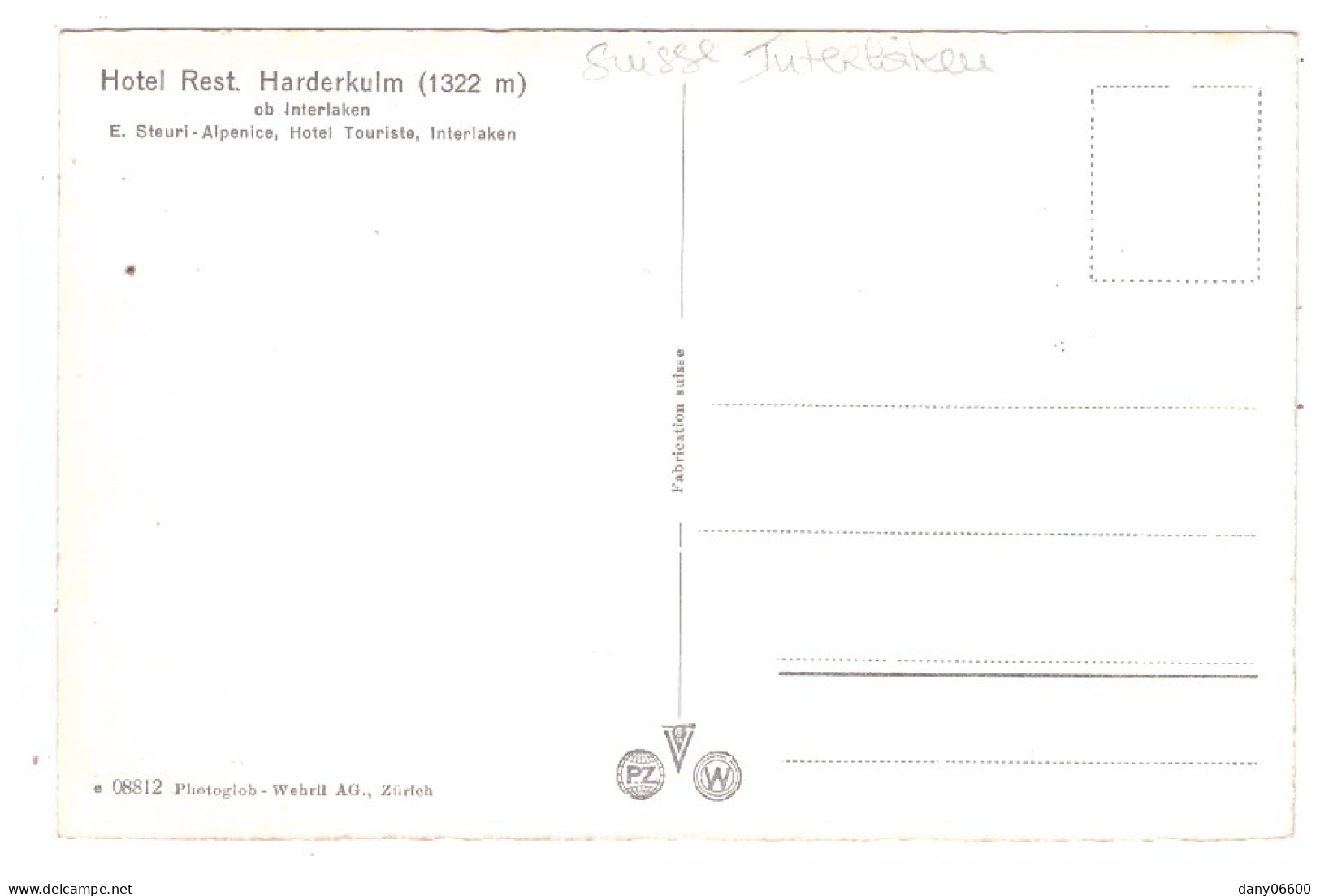 SUISSE - HOTEL RESTAURANT HARDERKULM (carte Photo Animée) - Andere & Zonder Classificatie