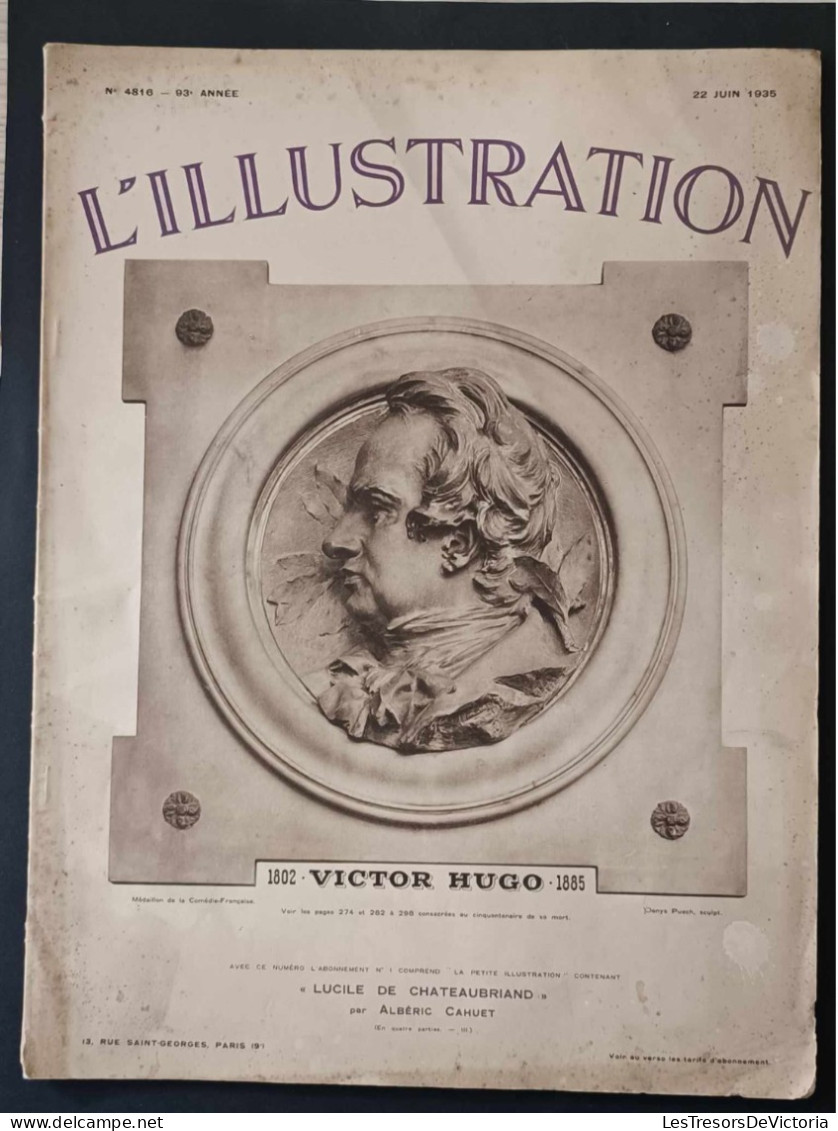 L'illustration - 22 Juin 1935 - Victor Hugo - 1900 - 1949