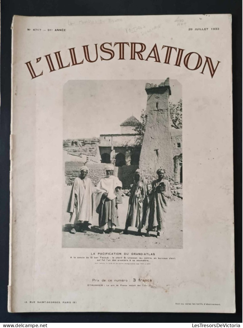 L'illustration - 29 Juillet 1933 - N°4717 - Les Fouilles De Doura - La Pacification Du Grand Atlas - 1900 - 1949