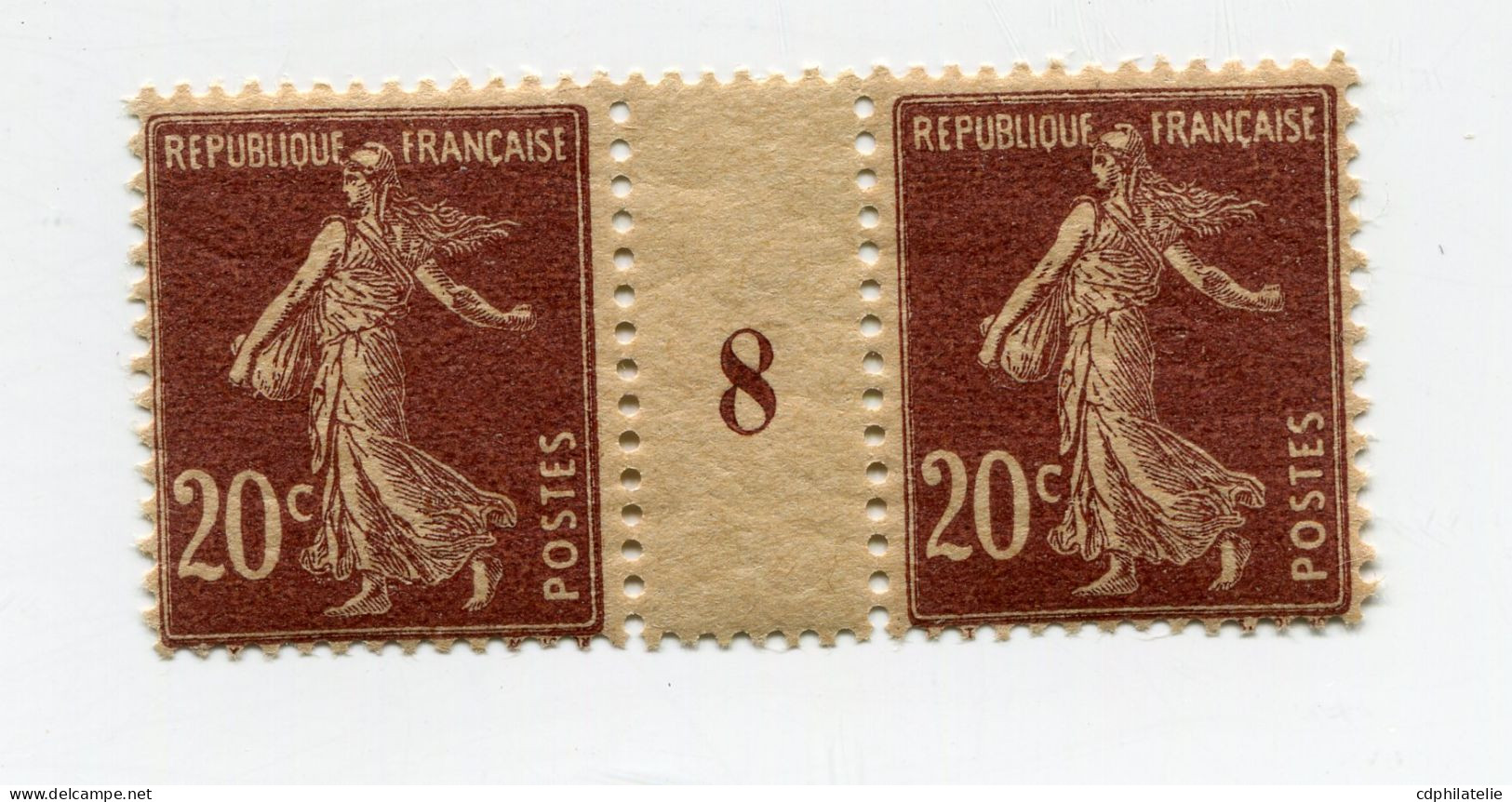 FRANCE N°139 ** EN PAIRE AVEC MILLESIME 8 ( 1918 ) PAPIER GC - Millésimes