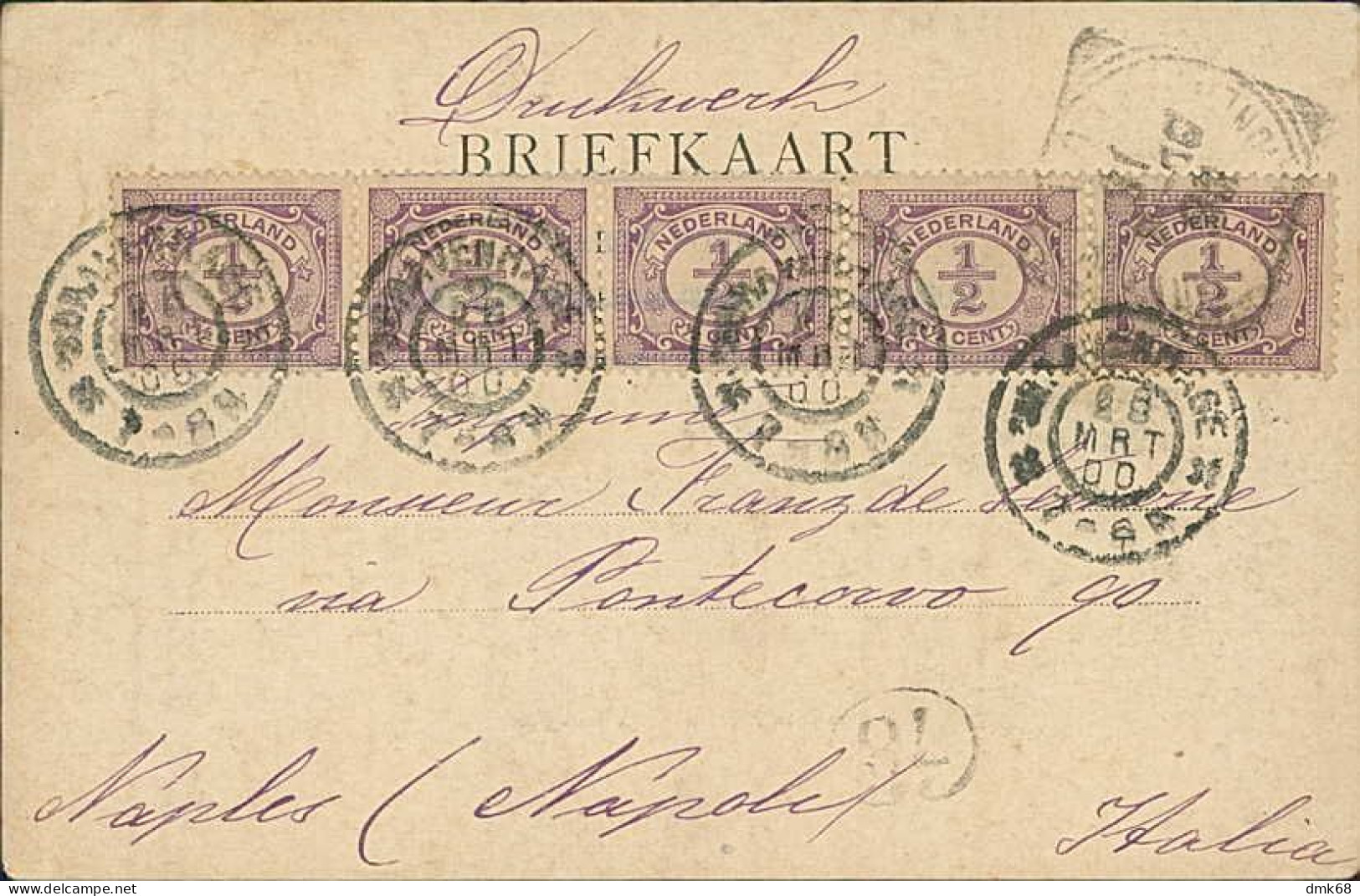 NETHERLANDS - GROOTE MARKT - DEN HAAG - MAILED 1900s - STRIP OF 5 STAMPS (18162) - Den Haag ('s-Gravenhage)