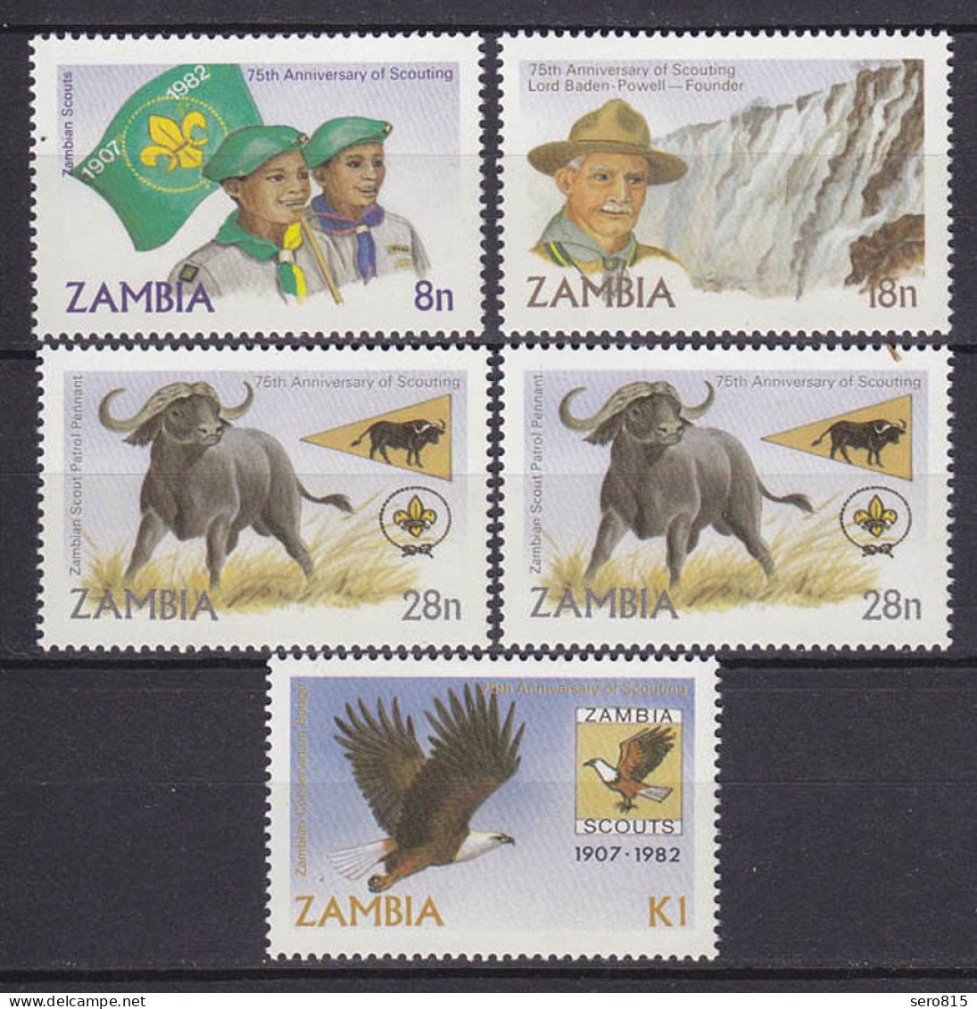 Sambia - Zambia 1982 Pfadfinder Postfrisch 5 Stück   (5319 - Other & Unclassified