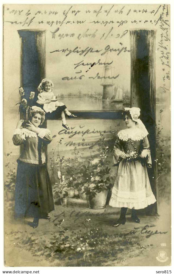 AK Altes Foto Mädchen Buchstaben-Karte H 1903    (3008 - Photographs