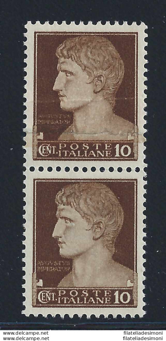 1929 Italia - Regno, N. 245e, Imperiale 10 Cent. Bruno, MNH ** Carta Ricongiunta - Autres & Non Classés