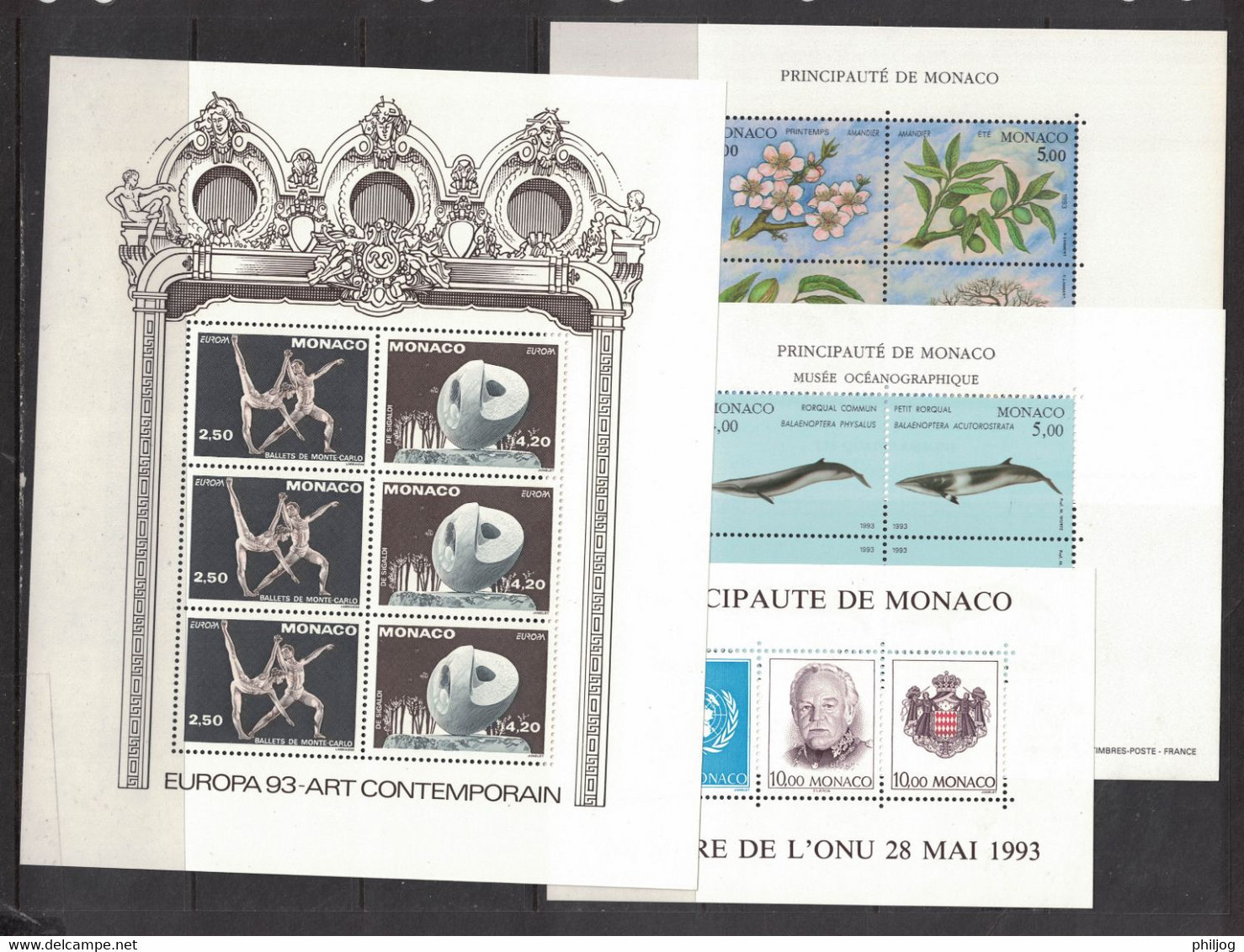 Monaco - Année 1993 Complète - Neuve SANS Charnière - 59 Timbres Du 1854 à 1914 + 1 BF + Carnet - Complete MNH Year 1993 - Komplette Jahrgänge