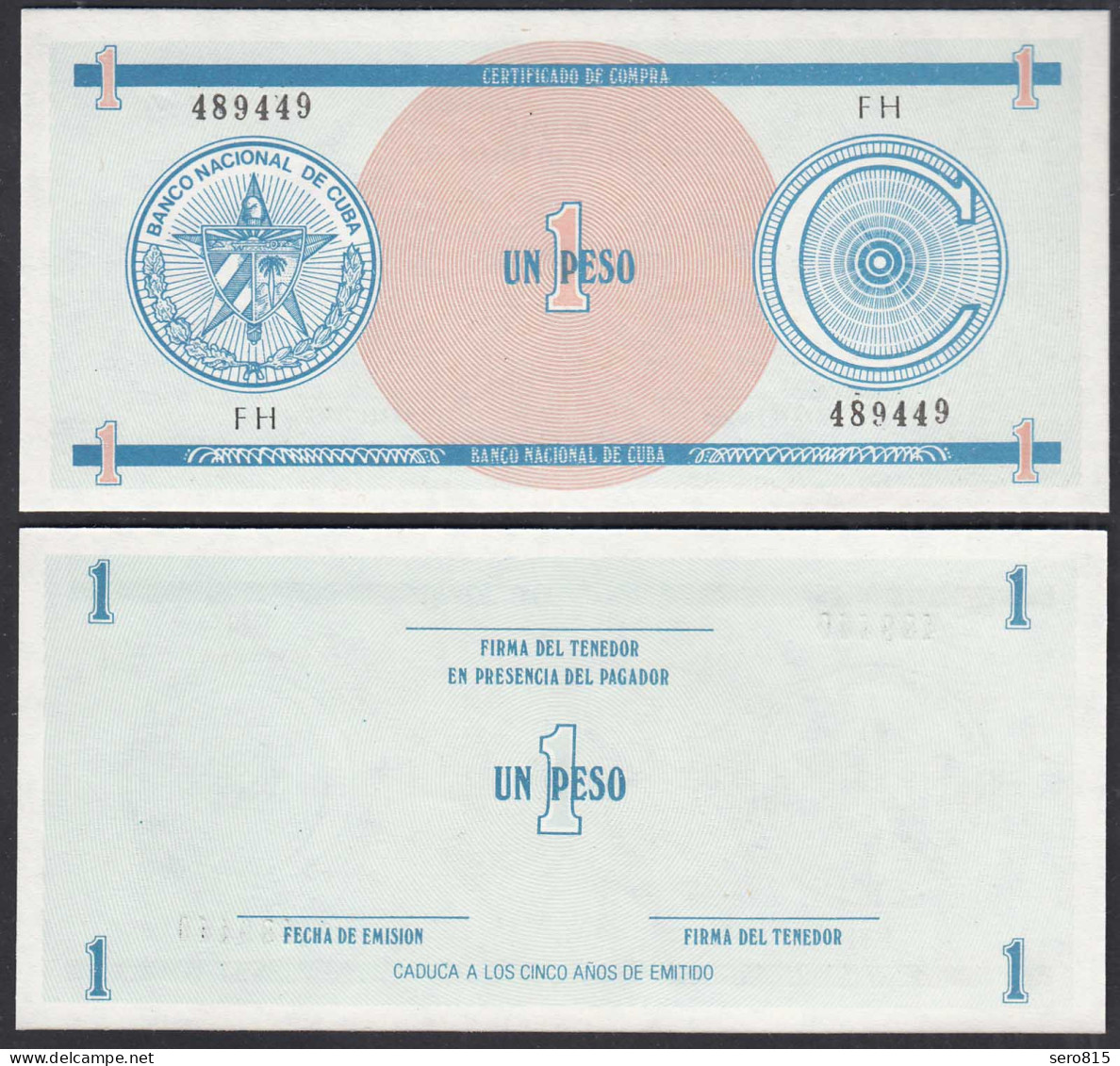 Kuba - Cuba 1 Peso Foreign Exchange Certificates 1985 Pick FX11 UNC (1)  (28797 - Otros – América