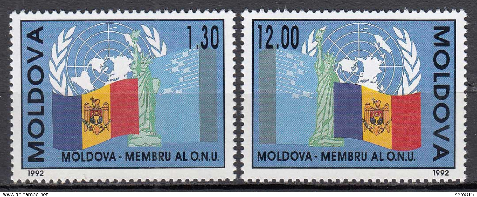 Moldawien - Moldova 1992 Mi.39-40 ** MNH  Aufnahme In Die UNO   (65571 - Moldavia