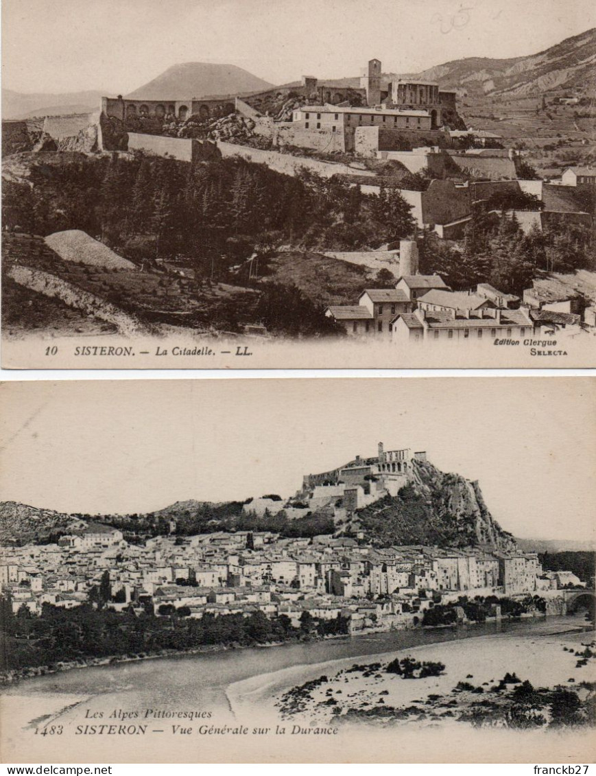 04 - Sisteron - La Citadelle - Vue Générale Sur La Durance - 2 Cpa - Sisteron