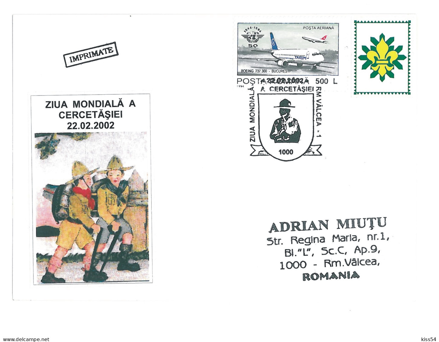 SC 48 - 1310 ROMANIA, Scout - Cover - Used - 2002 - Briefe U. Dokumente