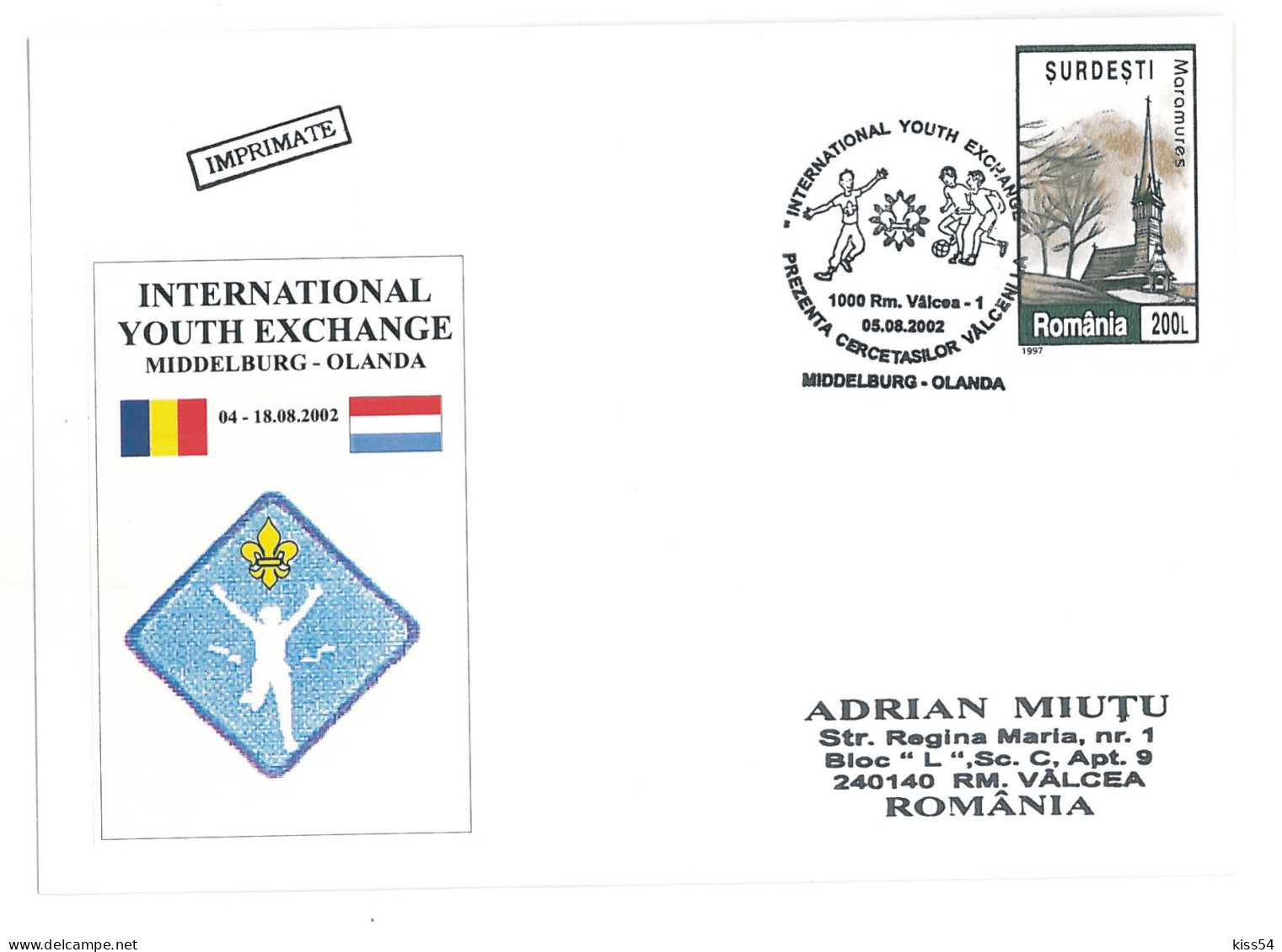 SC 48 - 1340 Football ROMANIA, Scout - Cover - Used - 2002 - Lettres & Documents