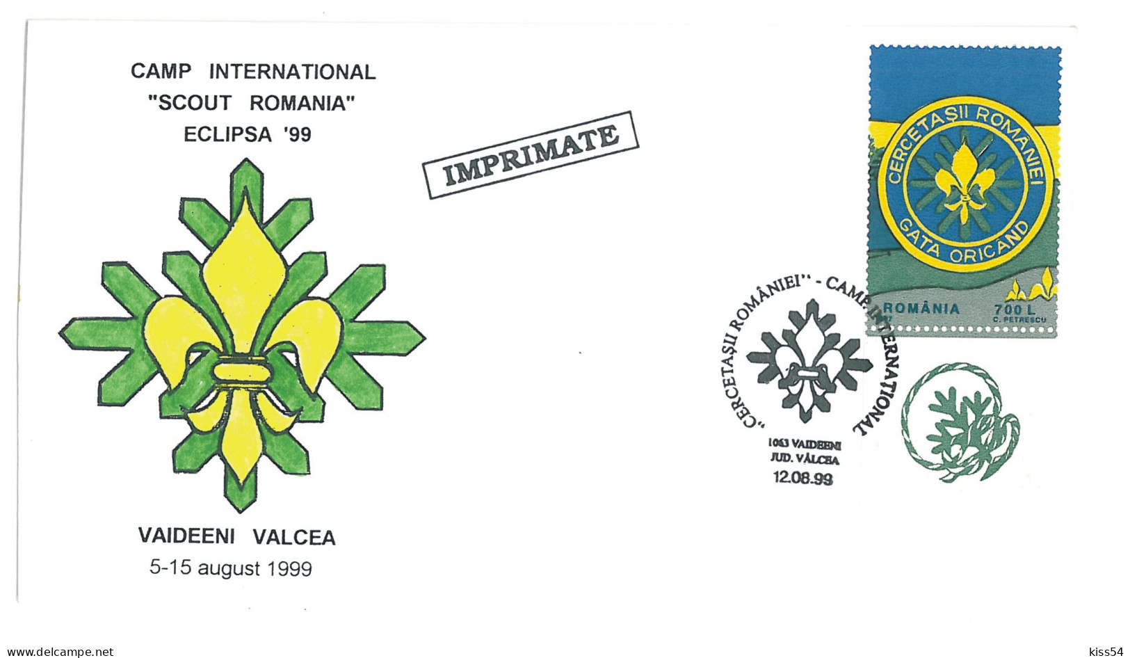 SC 48 - 1224 Scout ROMANIA, Special Stamp With Vignette - Cover - Used - 1999 - Storia Postale