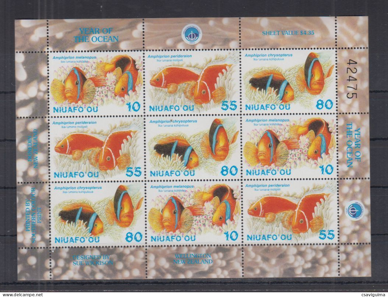 Niuafo'ou - 1998 - Fishes - Yv 268/70 - Vissen