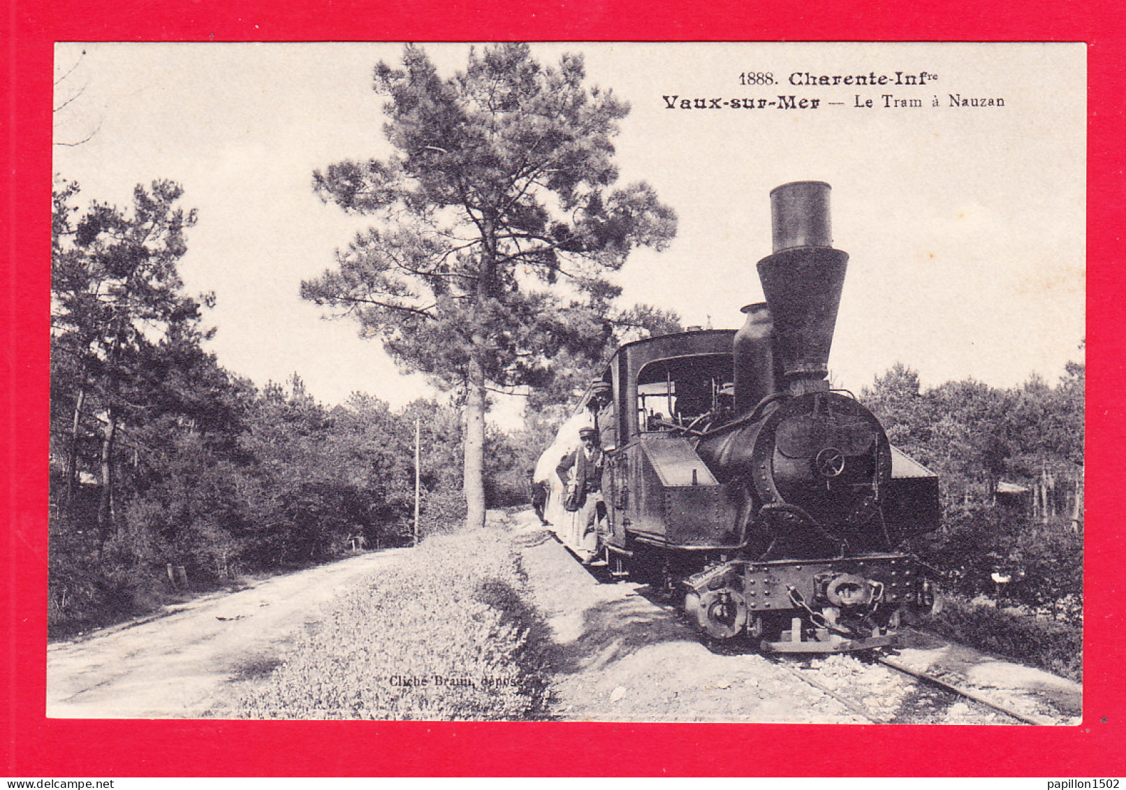 F-17-Vaux Sur Mer-05Ph127  Le Tram à Nauzan, Cpa BE - Vaux-sur-Mer