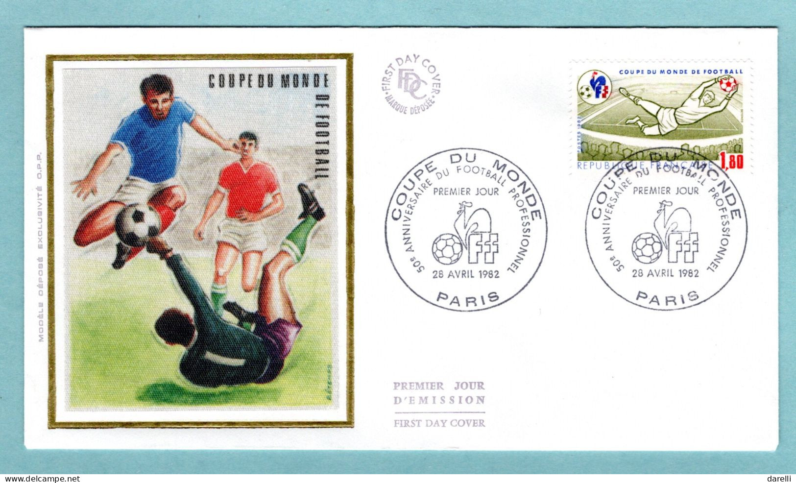 FDC France 1982 - Coupe Du Monde De Football 1982 - YT 2209 - Paris (soie) - 1980-1989