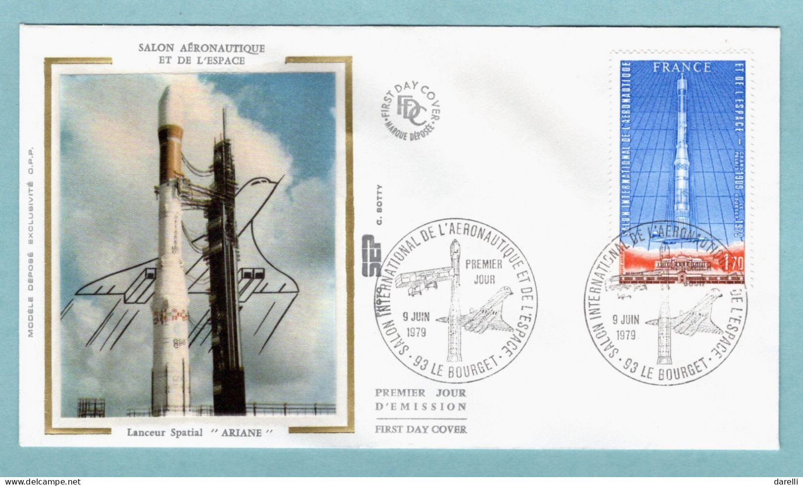 FDC France 1979 - Salon International De L’aéronautique Et De L'Espace - Ariane YT 52 - 93 Le Bourget - 1970-1979