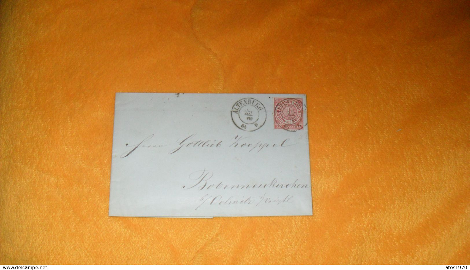 LETTRE ANCIENNE DE 1868../ C OU O. F. BAESSLER ALTENBURG..CACHETS POUR ?...+ TIMBRE EIN GROSCHEN..NORDDEUTSCHER.. - Cartas & Documentos