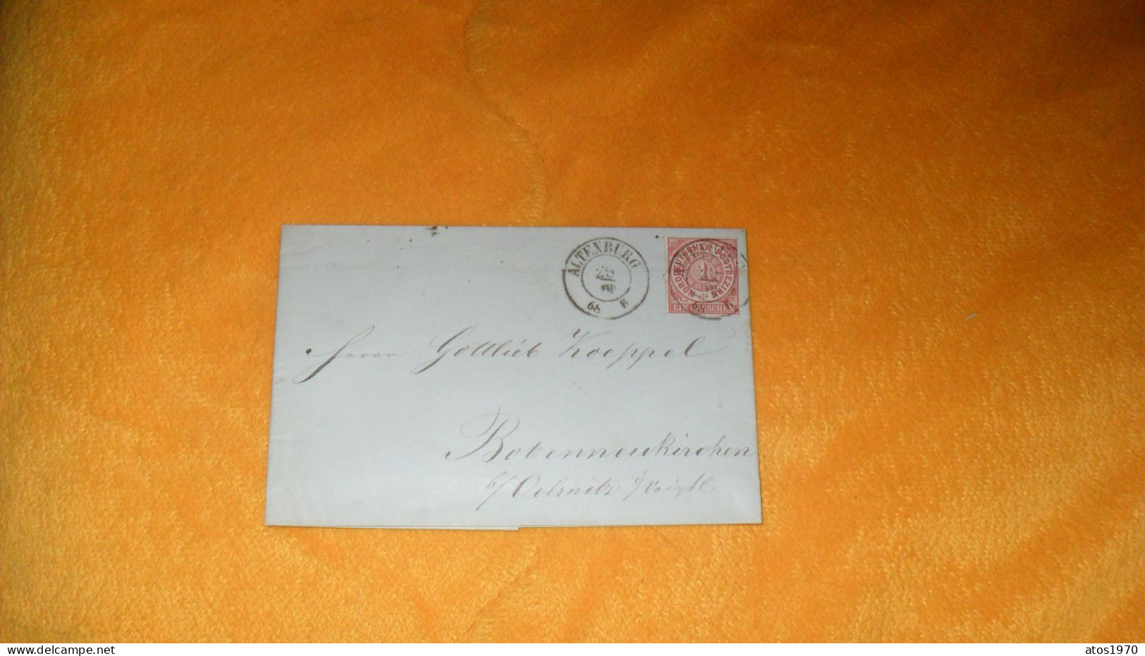 LETTRE ANCIENNE DE 1868../ C OU O. F. BAESSLER ALTENBURG..CACHETS POUR ?...+ TIMBRE EIN GROSCHEN..NORDDEUTSCHER.. - Covers & Documents