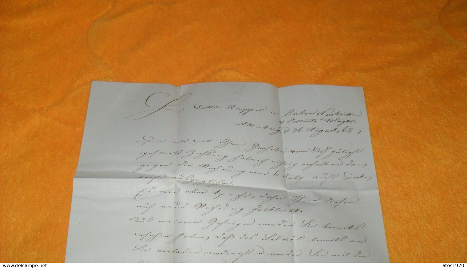 LETTRE ANCIENNE DE 1868../ C OU O. F. BAESSLER ALTENBURG..CACHETS POUR ?...+ TIMBRE EIN GROSCHEN..NORDDEUTSCHER.. - Cartas & Documentos