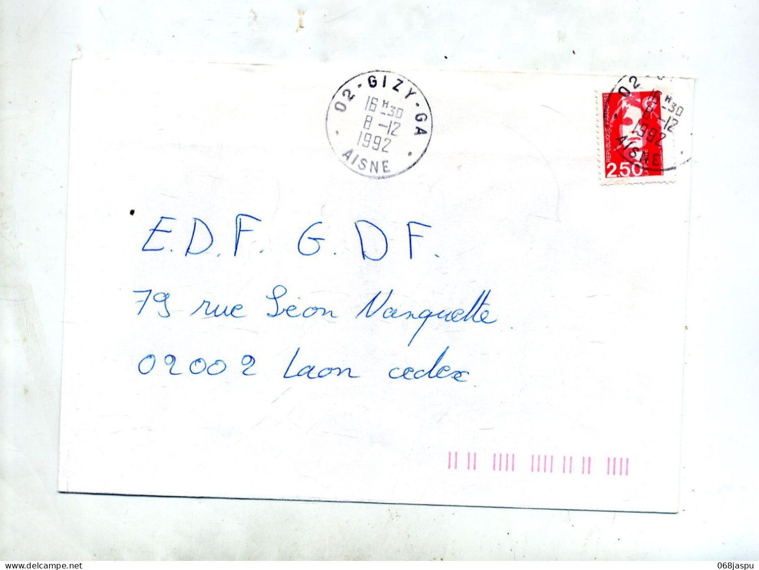 Lettre  Cachet  Gizy Annexe GA - Manual Postmarks