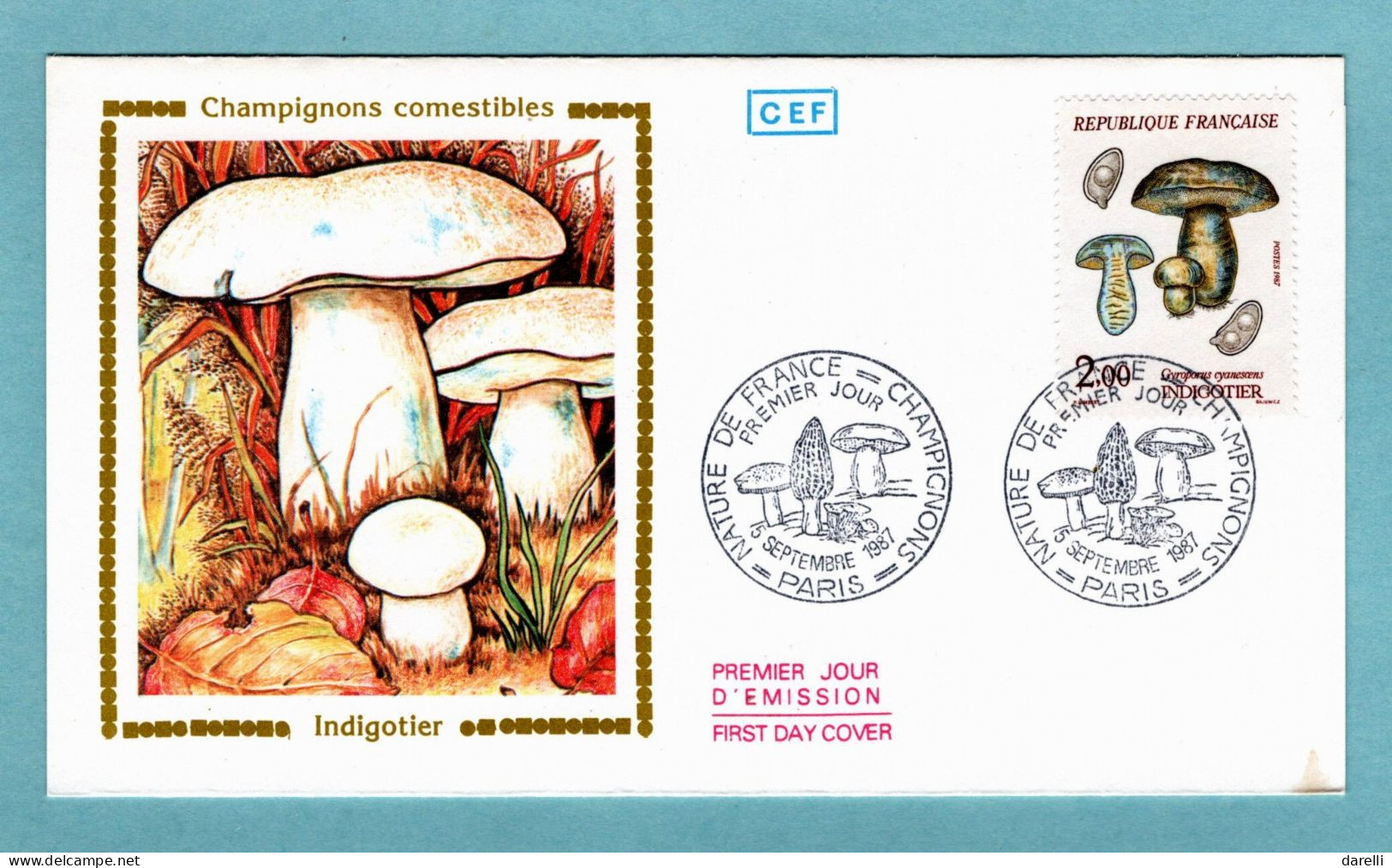 FDC France 1987 - Nature De France - Champignons - Indigotier YT 2488 - Paris - 1980-1989