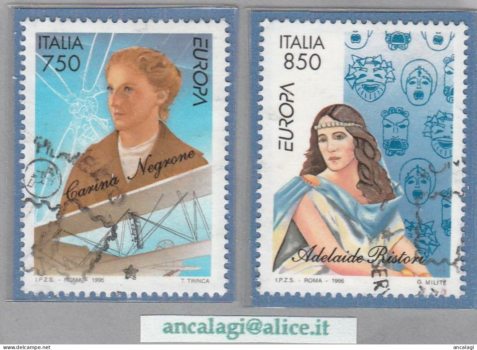 USATI ITALIA 1996 - Ref.0741 "DONNE FAMOSE" Serie Di 2 Val. - - 1991-00: Afgestempeld