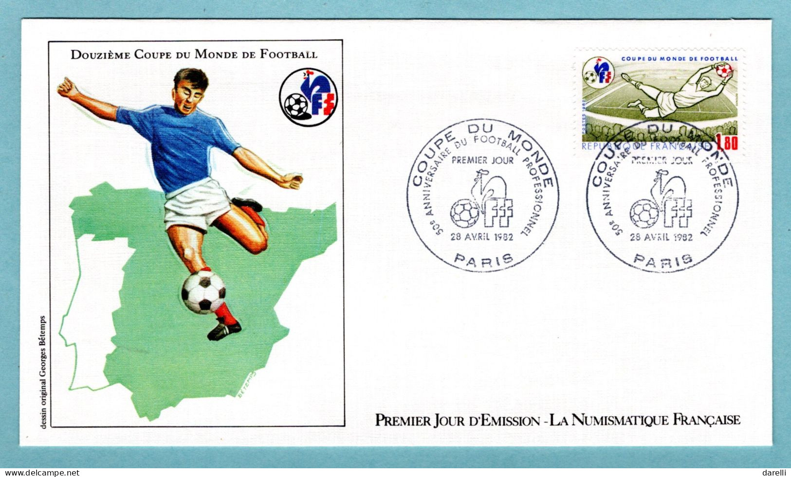 FDC France 1982 - Coupe Du Monde De Football 1982 - YT 2209 - Paris - 1980-1989