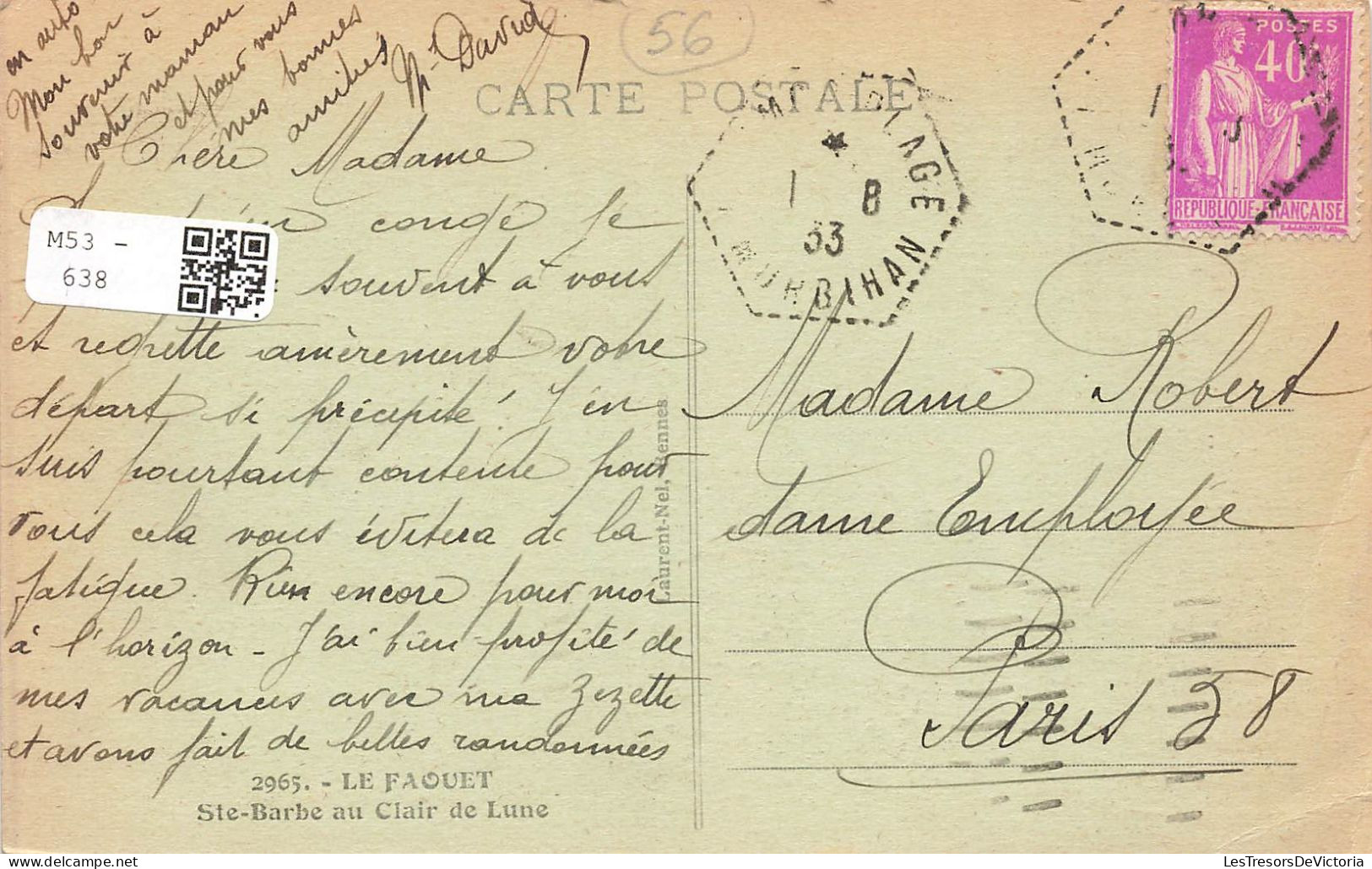 FRANCE - Le Faouet - Ste Barbe Au Clair De Lune - Vue Générale - Escalier - Carte Postale Ancienne - Le Faouet