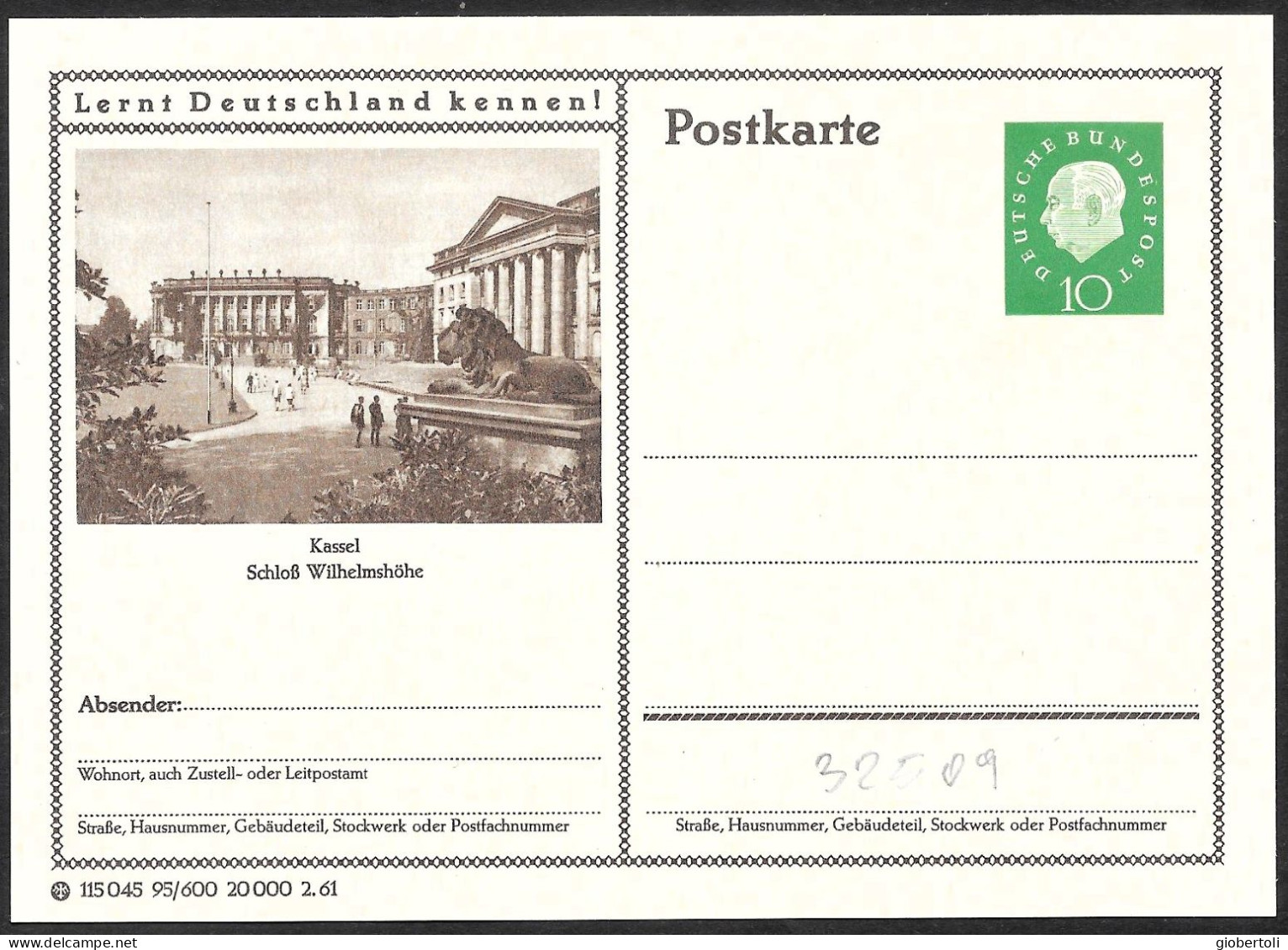 Germania/Germany/Allemagne: Intero, Stationery, Entier, Castello Wilhelmshöhe, Wilhelmsh Castle, Château Wilhelmshöhe - Châteaux