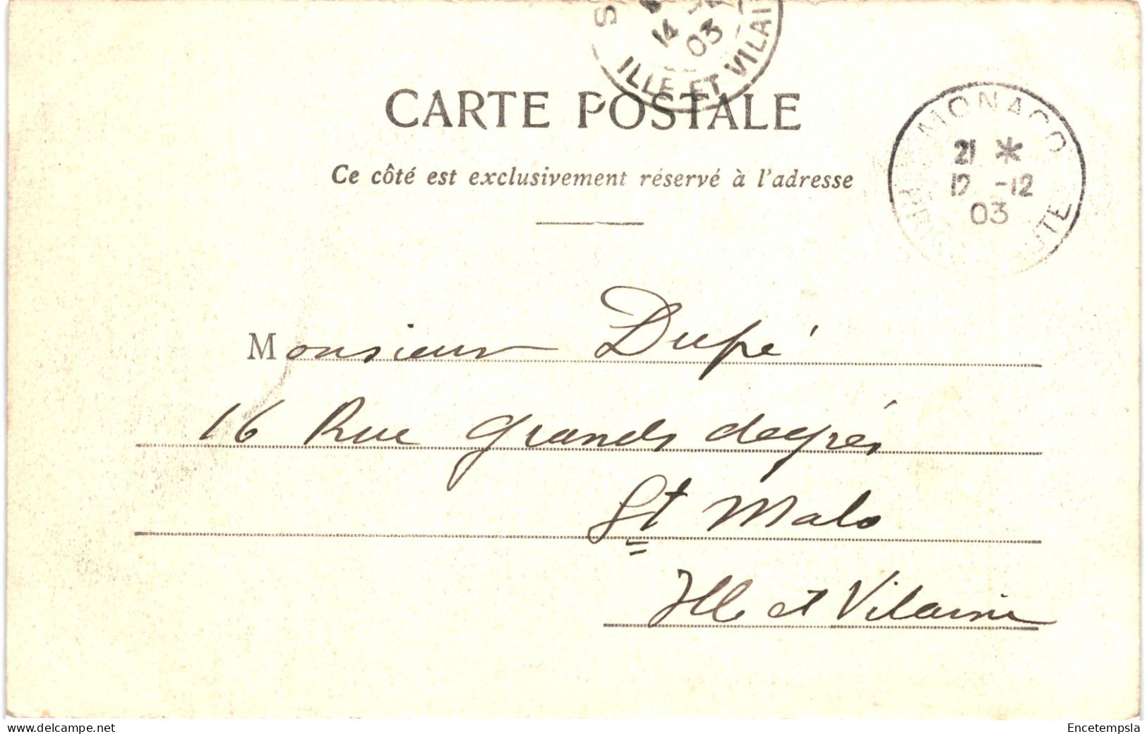 CPA Carte Postale Italie Monaco Palais Du Prince  1903 VM79735 - Monte-Carlo