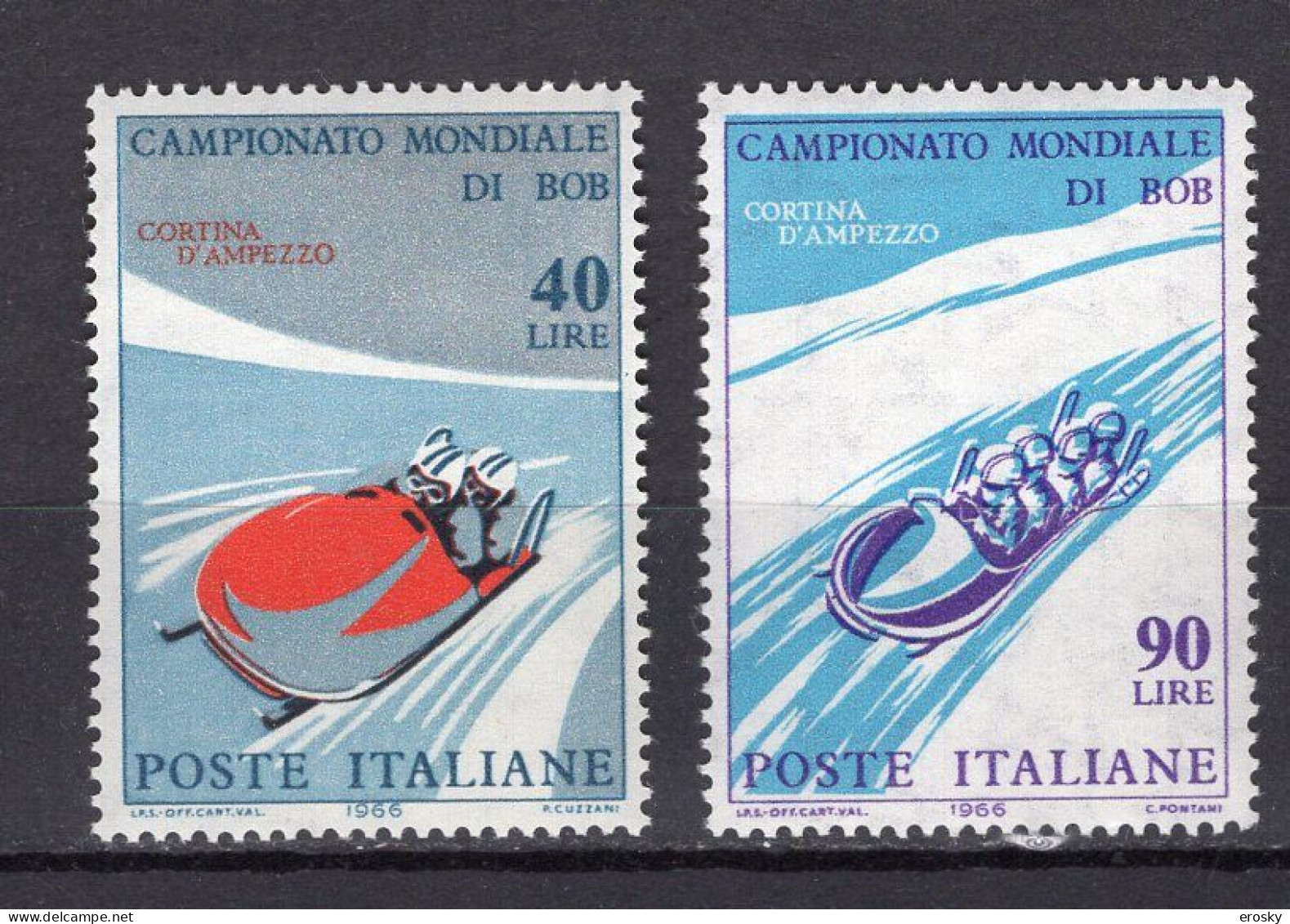 Y0477 - ITALIA Ss N°1012/13 - ITALIE Yv N°938/39 ** BOBSLEIGH - 1961-70: Mint/hinged
