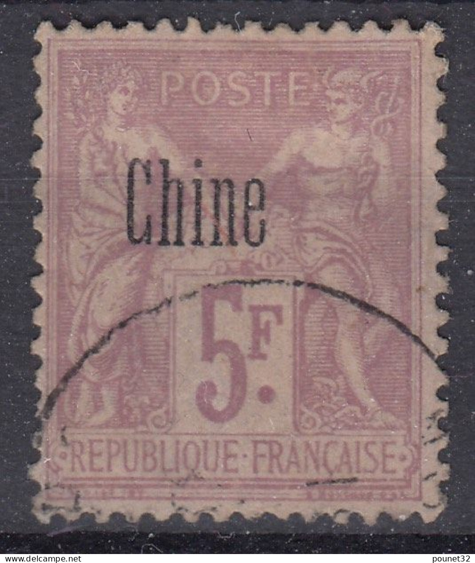 TIMBRE CHINE TYPE SAGE 5F LILAS SURCHARGE N° 16 OBLITERATION LEGERE - COTE 95 € - Oblitérés