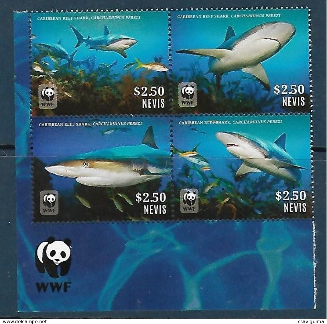 Nevis - 2014 - Shark - Mi 2888/91 - Fische