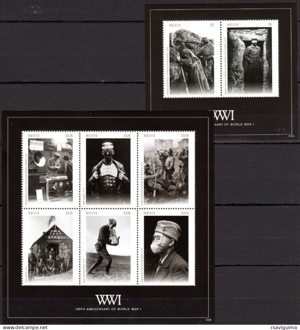 Nevis - 2014 - 100th Anniversary WWI - Yv 2424/29 + Bf 338 - Guerre Mondiale (Première)