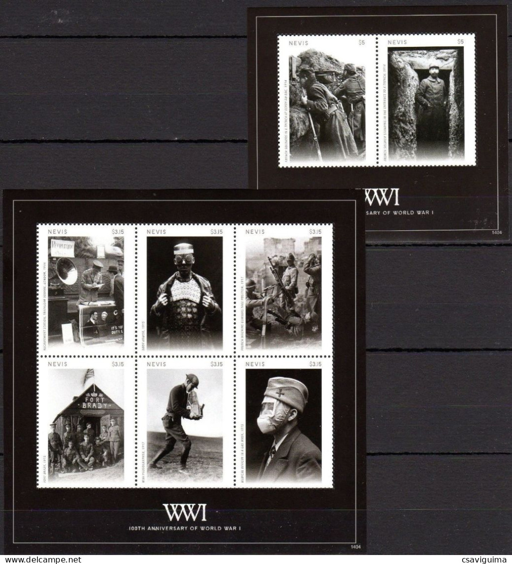 Nevis - 2014 - 100th Anniversary WWI - Yv 2424/29 + Bf 338 - 1. Weltkrieg